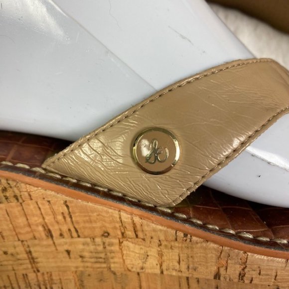 Sam Edelman Romy Cork Wedge Sandal Thong Tan Size 6 - Picture 5 of 8